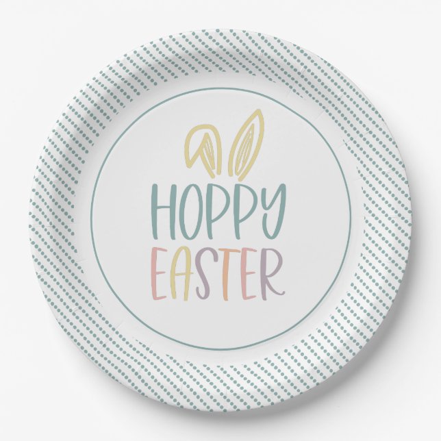 Plato De Papel Hoppy Ears Bunny (Anverso)