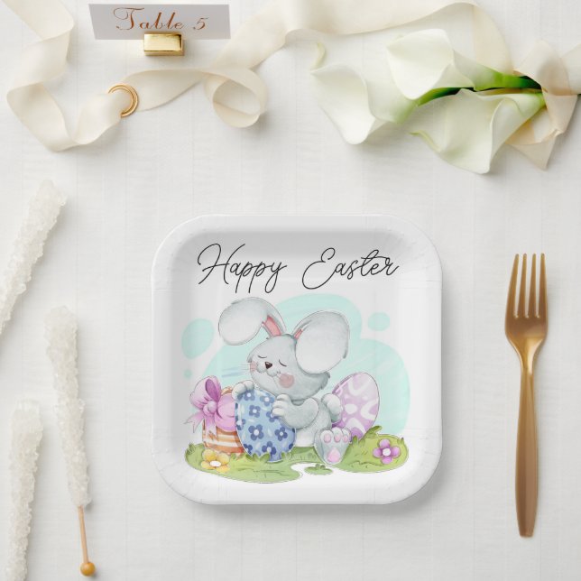 Plato De Papel Hoppy Easter Bliss (Boda)