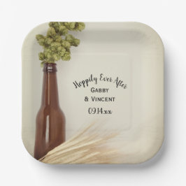 Plato De Papel Hops secos y trigo Boda de cerveza exitosamente
