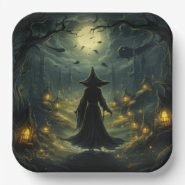 Plato De Papel Hora de Brujas