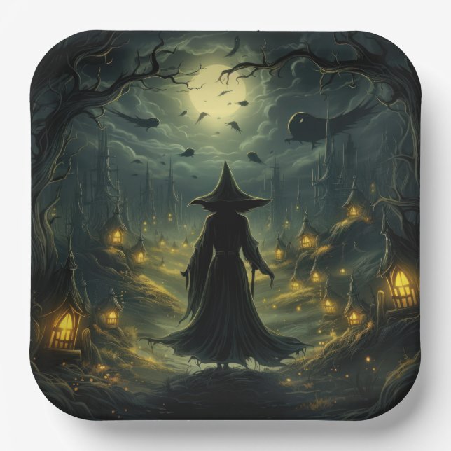 Plato De Papel Hora de Brujas  (Anverso)