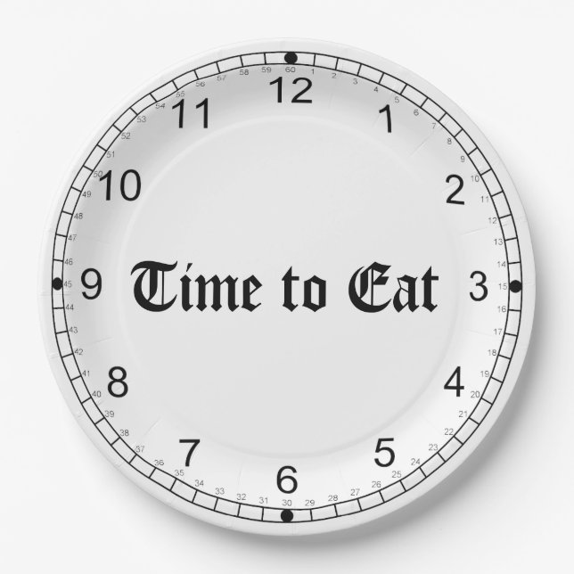 PLATO DE PAPEL HORA DE COMER (Anverso)