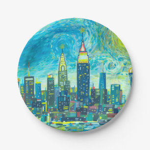 Plato De Papel Horizonte de Manhattan