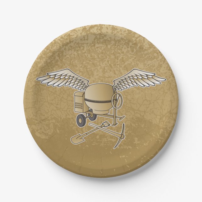 Plato De Papel Hormigonera beige (Anverso)