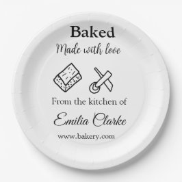 Plato De Papel Horneado con la panadería de amor el negocio agreg