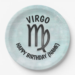 Plato De Papel Horoscope Rótulo Virgo Cumpleaños Personalizado
