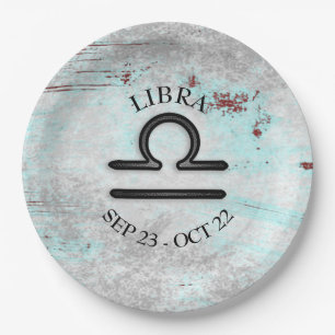 Plato De Papel Horoscopio Rótulo Libra Astrología Zodiac