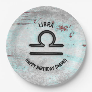 Plato De Papel Horoscopio Rótulo Libra Astrología Zodiac