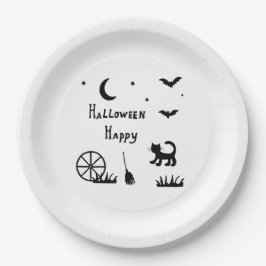 Plato De Papel Horror de Black Happy Halloween