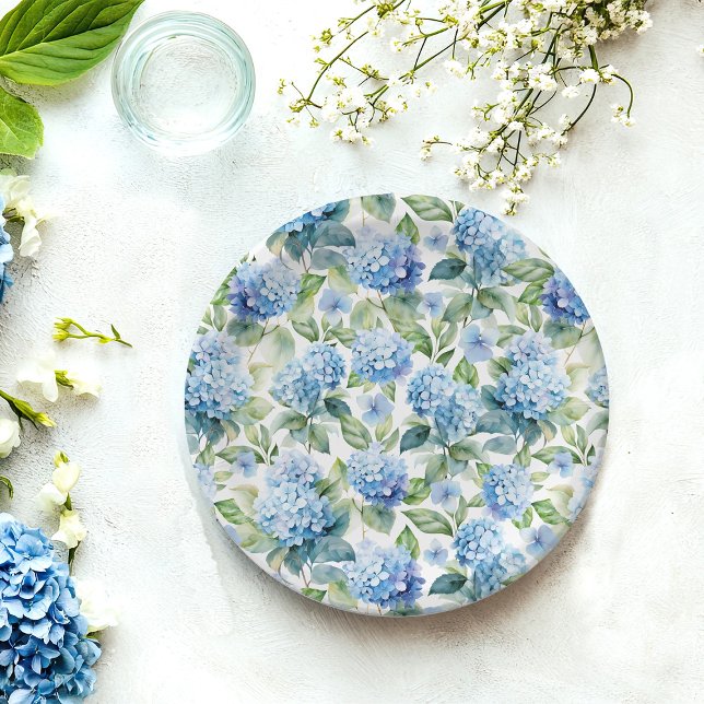Plato De Papel Hortensia Azul (Subido por el creador)