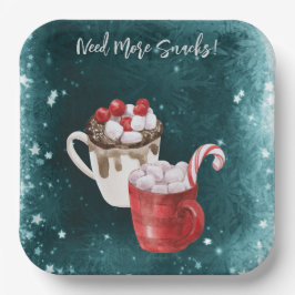 Plato De Papel Hot Cocoa y Marshmallow Twin Baby Shower