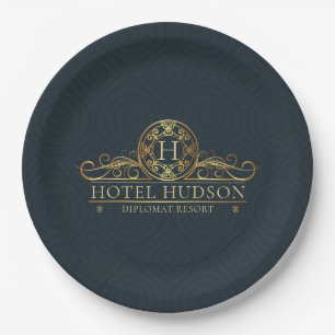 Plato De Papel Hotel de lujo Branding Monogrammed
