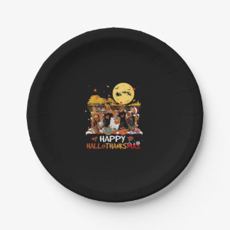 Plato De Papel Hound de Basset Feliz Hallothanksmas Halloween Gra
