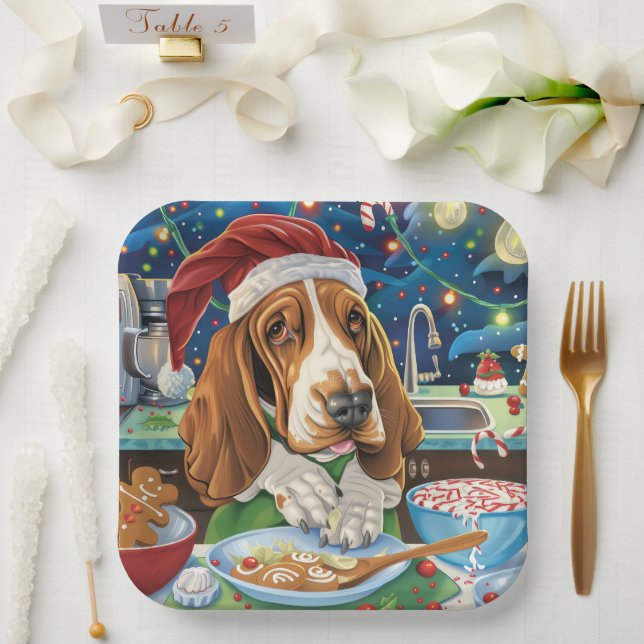 Plato De Papel Hound Hound Holiday Baking: Navidades festivos (Boda)