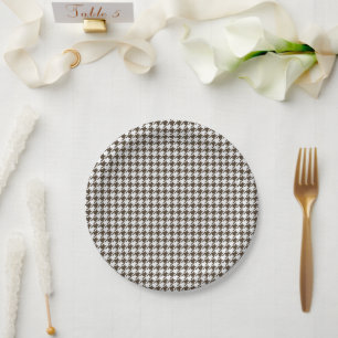 Plato De Papel Houndstoth Brown Combination de Shirley Taylor
