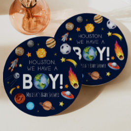 Plato De Papel Houston Tenemos Un Baby Shower De Galaxia Espacial