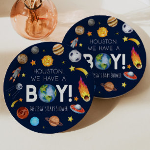 Plato De Papel Houston Tenemos Un Baby Shower De Galaxia Espacial