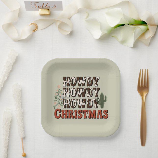 Plato De Papel Howdy Howdy Navidades Familia Navidad Fiesta Regal (Boda)