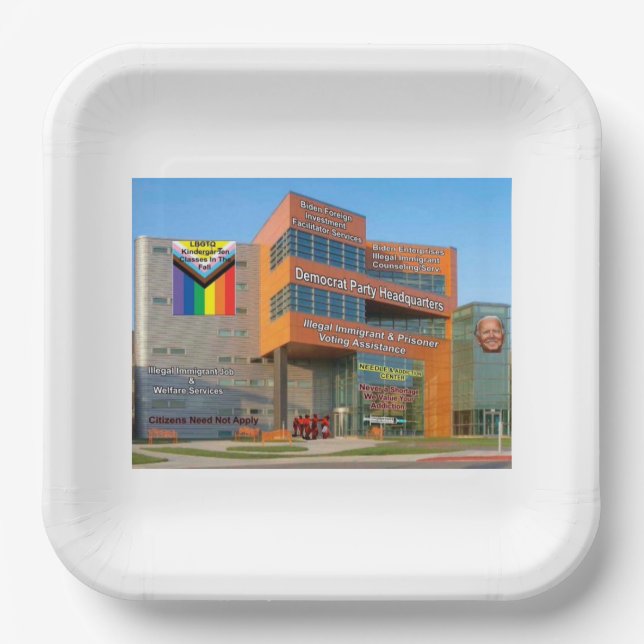 Plato De Papel HQ fiesta demócrata (Anverso)