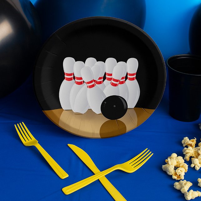Plato De Papel Huelga de bolos de diez pines (Subido por el creador)