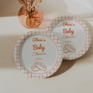 Plato De Papel Huelga De La Mano En El Baby Shower Neutral Del Ho