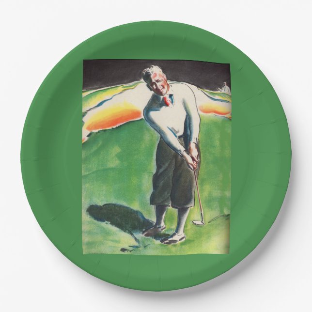 Plato De Papel Huella de golf de 1934 (Anverso)