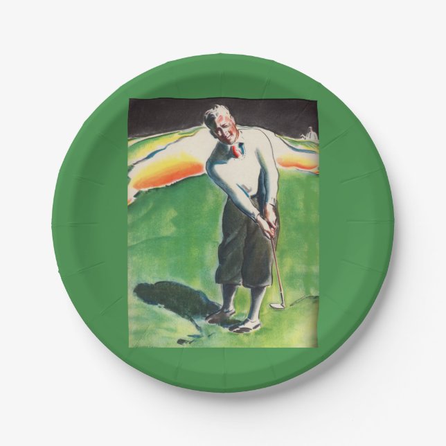 Plato De Papel Huella de golf de 1934 (Anverso)