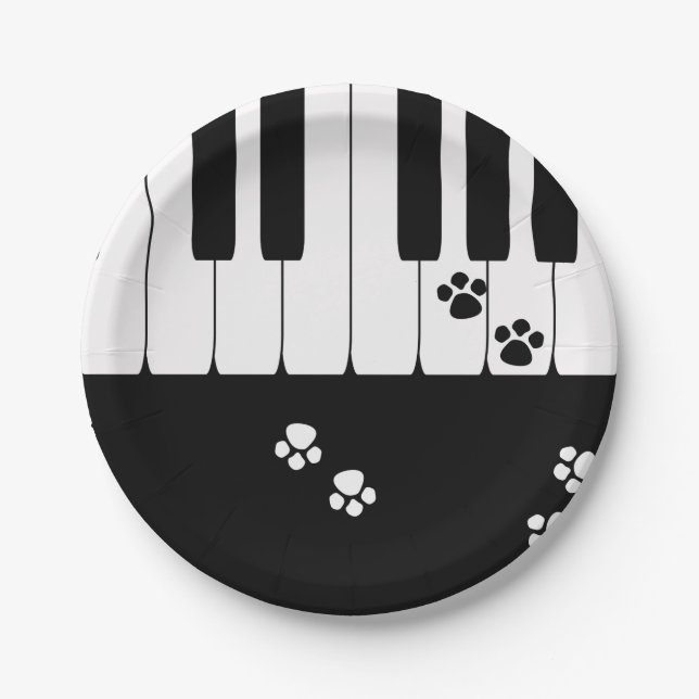 Plato De Papel Huellas de gato (Anverso)