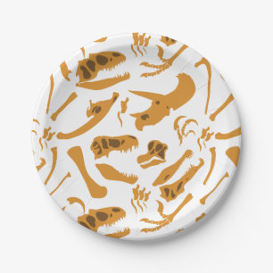 Plato De Papel Huesos de dinosaurio