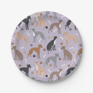 Plato De Papel Huesos y patas de perro de Greyhound