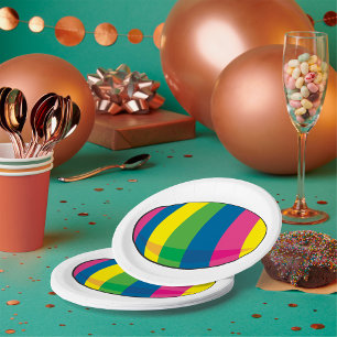 Plato De Papel Huevo colorido