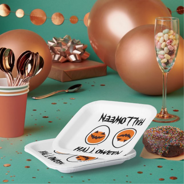 Plato De Papel Huevo de Halloween (Multi)