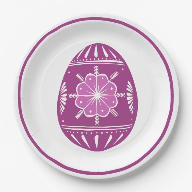 Plato De Papel Huevo de Pascua Lavender (Anverso)