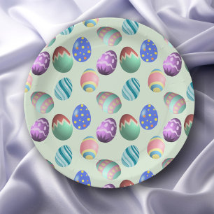 Plato De Papel Huevo verde de Pascua Fiesta Pascua Semana Santa