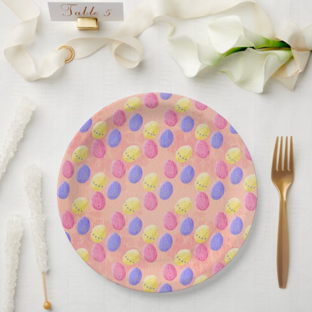 Plato De Papel Huevos de color de Pascua (Boda)
