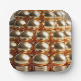 Plato De Papel Huevos de oro y buena suerte