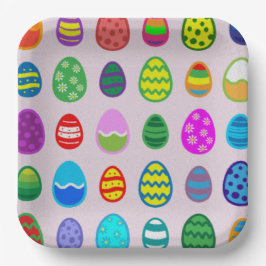 Plato De Papel Huevos de Pascua