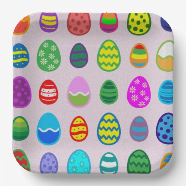 Plato De Papel Huevos de Pascua (Anverso)
