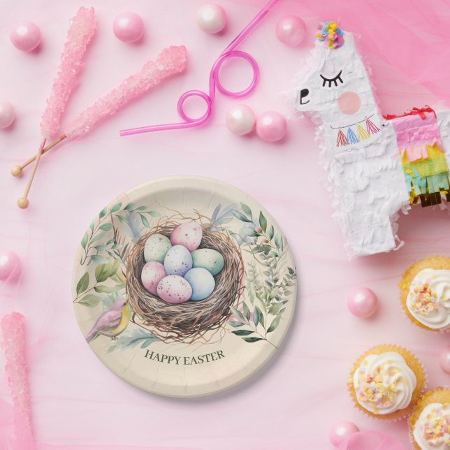 Plato De Papel Huevos de Pascua en fiesta navideña (Fiesta)