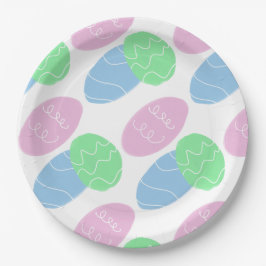 Plato De Papel Huevos de Pascua Garabatos 