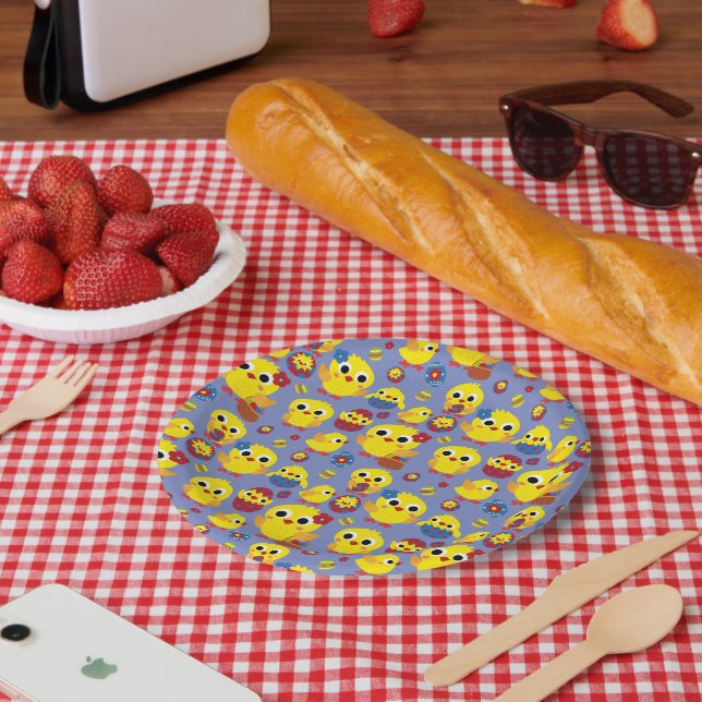 Plato De Papel Huevos de Pascua Retro Hatch (Picnic)