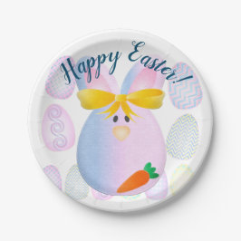 Plato De Papel Huevos y conejillos listos para la Pascua