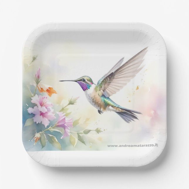 Plato De Papel Hummingbird (Anverso)