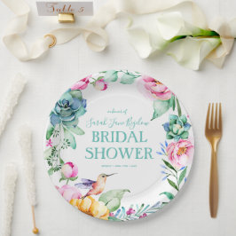 Plato De Papel Hummingbird Boho Bridal Shower