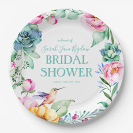 Plato De Papel Hummingbird Boho Bridal Shower