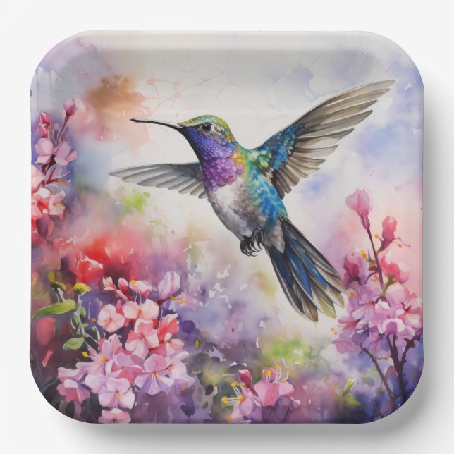 Plato De Papel Hummingbird Garden (Anverso)