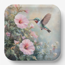Plato De Papel Hummingbird Garden