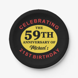 Plato De Papel Humor de cumpleaños 80 personalizado