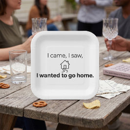 Plato De Papel Humor de Introvertido Llegué Vi Quería Irme a Casa