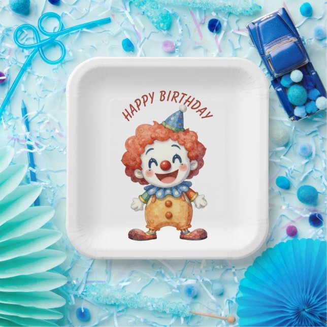 Plato De Papel Humor de payaso de circo (Fiesta)